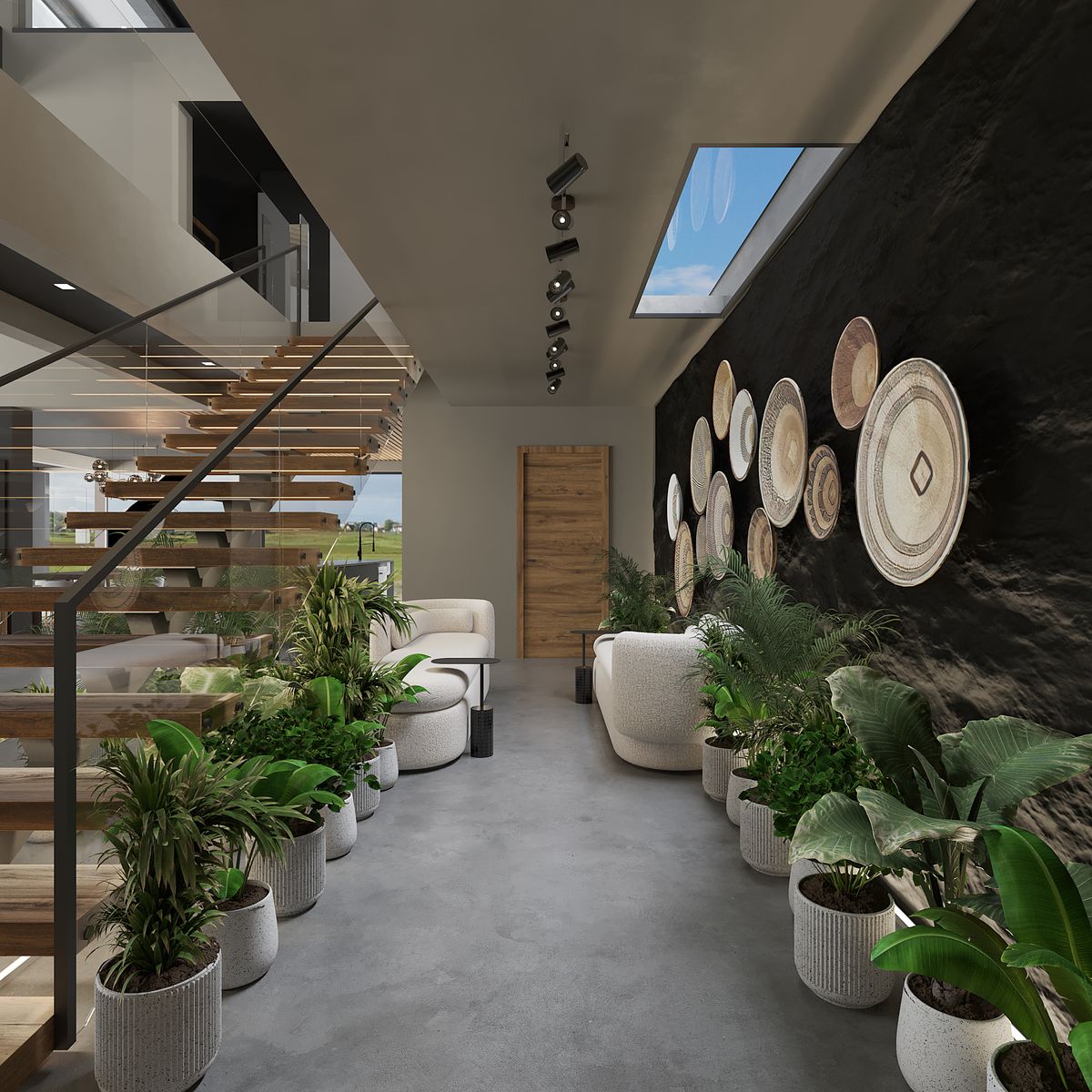 House A – Atrium – photoreal 3D render