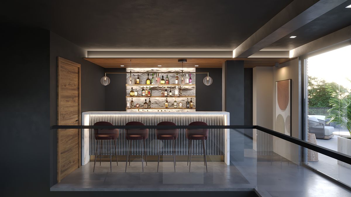 House A – Bar – photoreal 3D render