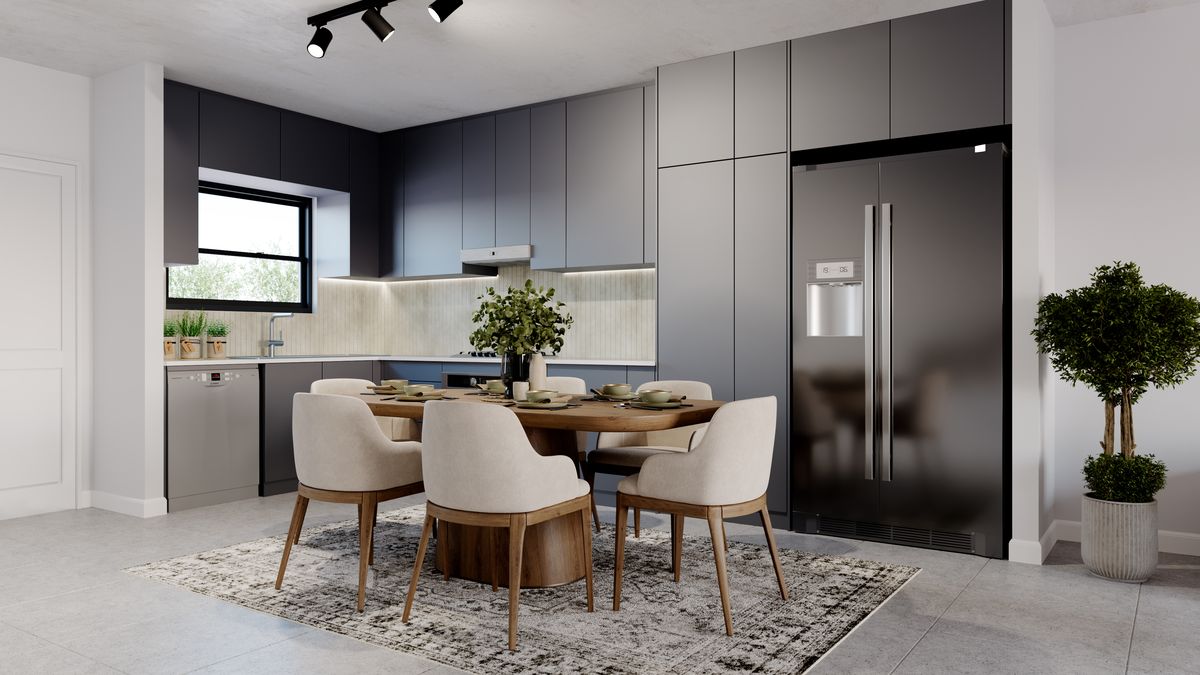 Townhouse Development – Kitchen & Dining – photoreal 3D render